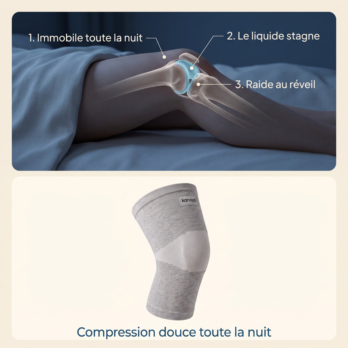 Genouillère de compression en bambou Kanoya