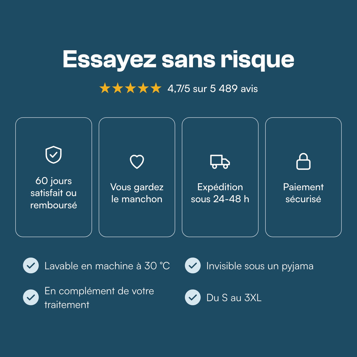 Garantie 60 jours, expédition sous 24-48 h, paiement sécurisé